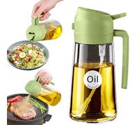 YARRAMATE Spruzzino Olio per Friggitrice Aria 2 in 1, 470 ml Dosatore Bottiglia e Oliera Spray da Cucina, Accessori Nebulizzatore per Alimenti e Spruzzatore (Verde)