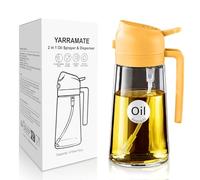YARRAMATE Spruzzino Olio per Friggitrice Aria 2 in 1, 470 ml Dosatore Bottiglia e Oliera Spray da Cucina, Accessori Nebulizzatore per Alimenti e Spruzzatore (Arancione)