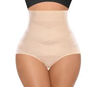 YARRCO Guaina Contenitiva Donna Pancia Piatta Vita Alta Pancera Contenitiva Intimo Contenitivo Modellante Mutande Contenitive Snellente Senza Cuciture Shapewear Slip (Beige-Cross,S)