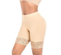 YARRCO Shapewear Guaina Contenitiva Donna Pancia Piatta Guaina Modellante Snellente Pantaloncini Mutande Contenitive Intimo Modellante Slip Contenitivo Vita Alta Senza Cuciture (Beige-Lace,M)