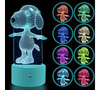YARRD Lampada notturna 3D a forma di cane, luce notturna, lampada da tavolo e scrivania, 7 luci che cambiano colore, con base piatta in acrilico e ABS, caricabatterie USB e telecomando