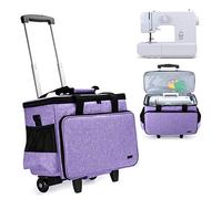Yarwo Borsa a rotelle Macchina da Cucire è Staccabile, Borsa Trolley Macchina da Cucire con Pannello di Supporto inferiore (Viola (Include i tiranti))