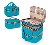 Yarwo Borsa da Viaggio Rimovibile per 48 Bottiglie di Smalto per Unghie, Organizzatore a 3 strati per Smalto per Unghie e Accessori per Nail Art, Teal(In attesa di brevetto)