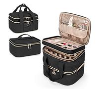 Yarwo Borsa da Viaggio Rimovibile per 48 Bottiglie di Smalto per Unghie, Organizzatore a 3 strati per Smalto per Unghie e Accessori per Nail Art, Nero(In attesa di brevetto)