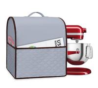 YARWO Copertura Compatibile con KitchenAid Planetaria Ciotola Sollevabile 5,2/5,6/6,6L, Custodia Antipolvere con Rivestimento in Alluminio e Maniglia, Grigio