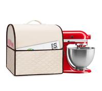 YARWO Copertura Compatibile con KitchenAid planetaria con testa reclinabile 4,3 L e 4,8 L, Custodia Antipolvere con Rivestimento in Alluminio e Maniglia, Beige