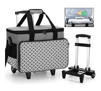 Yarwo Staccabile Borsa Trolley per Macchina da Cucire, Borsa per Macchina da Cucire con Tavola di Legno per Sostenere Il Fondo, Adatto per la Maggior Parte delle Macchine da Cucire Universali