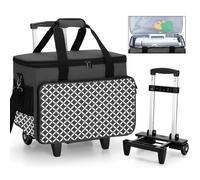 Yarwo Staccabile Borsa Trolley per Macchina da Cucire, Borsa per Macchina da Cucire con Tavola di Legno per Sostenere Il Fondo, Adatto per la Maggior Parte delle Macchine da Cucire Universali