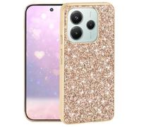 Yarxiawin Compatible pour Coque Xiaomi Redmi Note 14 5G Silicone TPU Aesthetic Glitter Case Femmes, Bling Etui Redmi Note 14 5G Paillette Housse antichoc Protection Slim Cover (Oro)