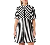 YAS Abito da Donna, Nero/Strisce: Bianco, S