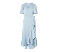 Yas Thea 2/4 Wrap Short Sleeve Midi Dress Blu 38 Donna