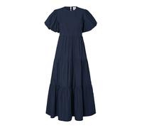 Yas Colea Ankle Short Sleeve Long Dress Blu 38 Donna