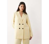 YAS - Blazer sartoriale doppiopetto giallo pastello in coordinato 42