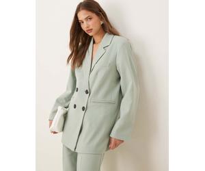 YAS - Blazer sartoriale doppiopetto oversize verde iceberg in coordinato 48