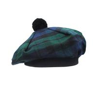YAS Cappello scozzese Tam o' Shanter Tammy Jimmy cappello piatto in molti tartan, Orologio nero., Taglia unica