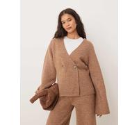 YAS - Cardigan a maniche lunghe in maglia color cammello in coordinato-Neutro L
