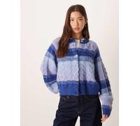 YAS - Cardigan premium color block pesante blu S