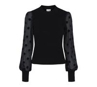 YAS - Maglione nero con maniche trasparenti a pois S