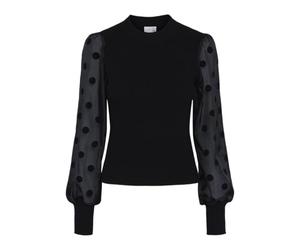 YAS DOTME LS Knit Maglione S. Noos, Nero, S