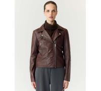 YAS - Giacca biker color caffè-Marrone XXL