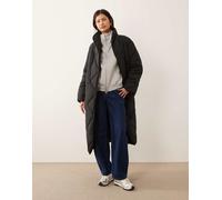 YAS - Giacca taglio lungo trapuntata a rombi nera-Nero 44