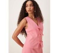 YAS - Gilet rosa confetto con fiocchi sul davanti in coordinato 8