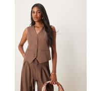 YAS - Gilet sartoriale color caffè in coordinato-Marrone XS