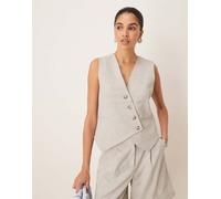 YAS - Gilet sartoriale color grigio chiaro mélange con abbottonatura asimmetrica in coordinato 6