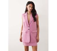 YAS - Gilet sartoriale taglio lungo rosa malva in coordinato 48