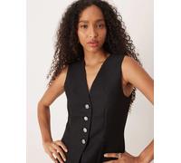 YAS - Gilet testurizzato nero con bottoni decorati 42