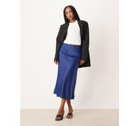 YAS - Gonna midi in raso blu navy M