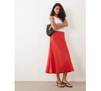 YAS - Gonna midi in raso color rosso poinsettia S