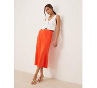 YAS - Gonna midi in raso color rosso pomodoro S