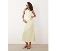 YAS - Gonna midi in raso giallo pastello in coordinato M