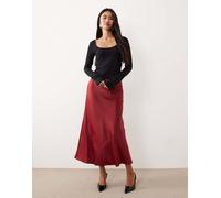 YAS - Gonna midi in raso rosso scuro XL