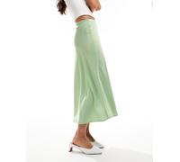 YAS - Gonna midi in raso verde chiaro M