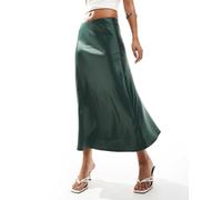 YAS - Gonna midi in raso verde intenso XXL