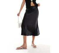 YAS - Gonna midi nera in raso-Nero M