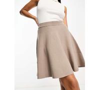 YAS - Minigonna a godet in maglia color fungo-Neutro L