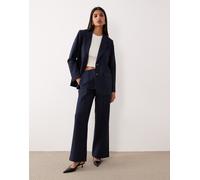 YAS - Pantaloni a fondo ampio e vita alta blu navy in coordinato 14