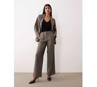 YAS - Pantaloni a fondo ampio e vita alta grigio mélange in coordinato 42