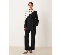 YAS - Pantaloni a fondo ampio sartoriali neri in coordinato-Nero 14