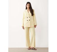 YAS - Pantaloni sartoriali a fondo ampio giallo pastello in coordinato 46