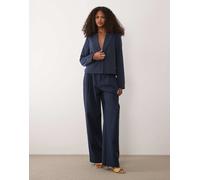 YAS - Pantaloni sartoriali blu navy a vita alta in coordinato 42