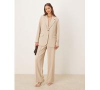 YAS - Pantaloni sartoriali crema a vita alta con fondo ampio in coordinato-Neutro 14