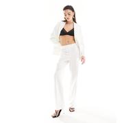 YAS - Pantaloni sartoriali da sposa a vita alta bianchi in coordinato-Bianco S