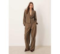 YAS - Pantaloni sartoriali grigio piombo a vita alta in coordinato 38