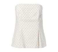 YAS - Top a fascia sartoriale bianco e nero a pois in coordinato 42
