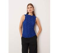 YAS - Top senza maniche blu acceso testurizzato 3D 38