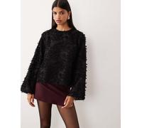 YAS - Top soffice testurizzato nero 6